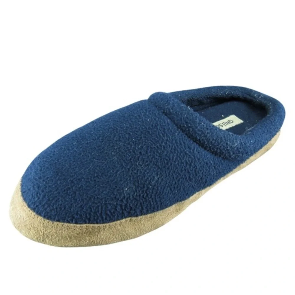 Lands' End Scuffs Men Slip-On Slipper‎ Blue Fabric Slip On Size 8 Medium